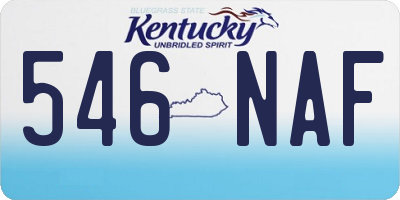 KY license plate 546NAF