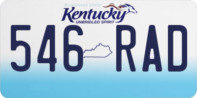 KY license plate 546RAD