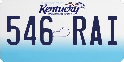 KY license plate 546RAI