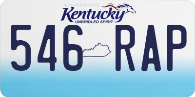 KY license plate 546RAP