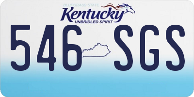KY license plate 546SGS