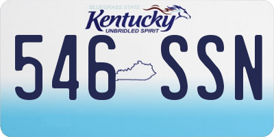 KY license plate 546SSN