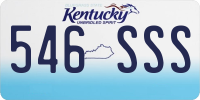 KY license plate 546SSS