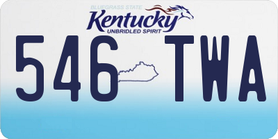 KY license plate 546TWA