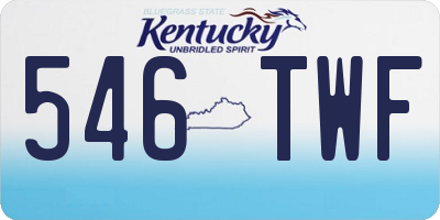 KY license plate 546TWF