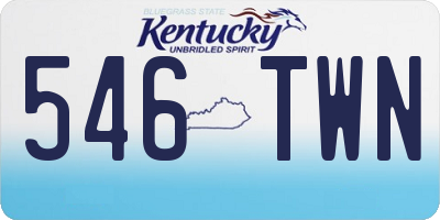KY license plate 546TWN