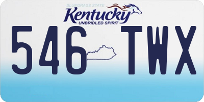 KY license plate 546TWX