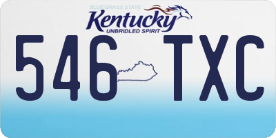 KY license plate 546TXC
