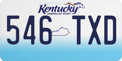KY license plate 546TXD