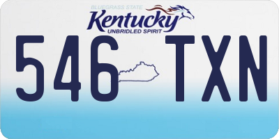 KY license plate 546TXN