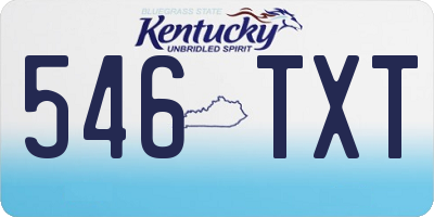 KY license plate 546TXT