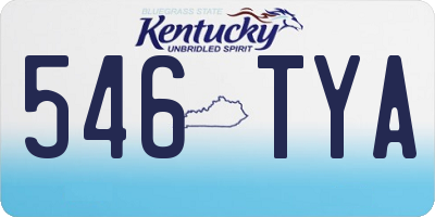 KY license plate 546TYA