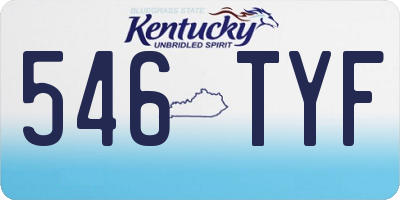 KY license plate 546TYF