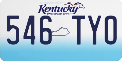 KY license plate 546TYO