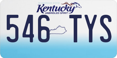 KY license plate 546TYS