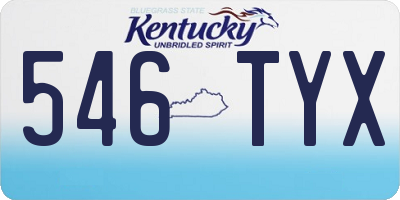 KY license plate 546TYX