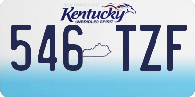 KY license plate 546TZF