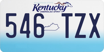 KY license plate 546TZX