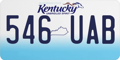 KY license plate 546UAB