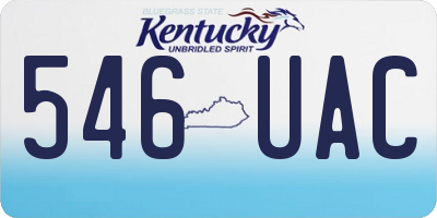 KY license plate 546UAC