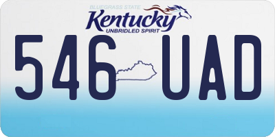 KY license plate 546UAD