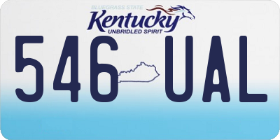 KY license plate 546UAL
