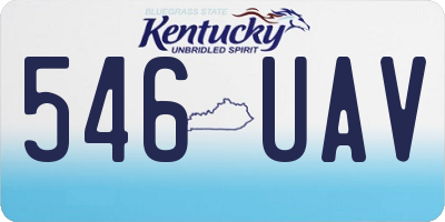 KY license plate 546UAV
