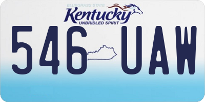 KY license plate 546UAW