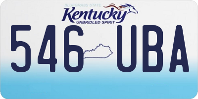 KY license plate 546UBA