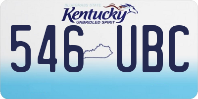 KY license plate 546UBC