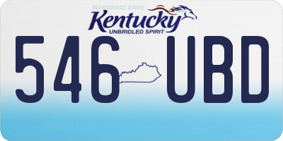 KY license plate 546UBD