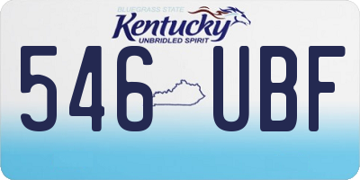 KY license plate 546UBF