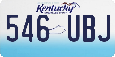 KY license plate 546UBJ