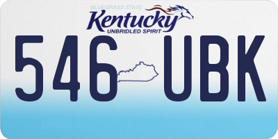 KY license plate 546UBK