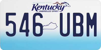 KY license plate 546UBM