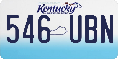 KY license plate 546UBN