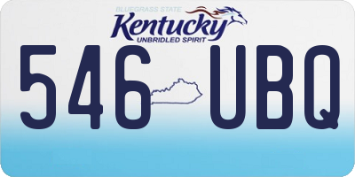 KY license plate 546UBQ