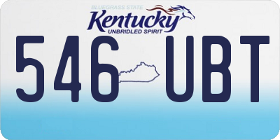 KY license plate 546UBT