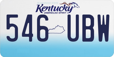 KY license plate 546UBW
