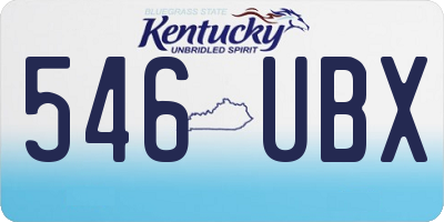 KY license plate 546UBX