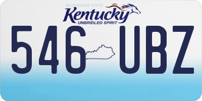 KY license plate 546UBZ