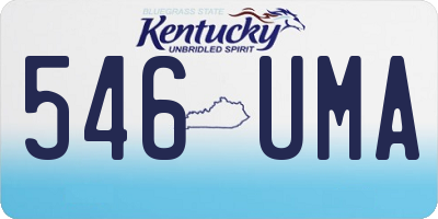 KY license plate 546UMA
