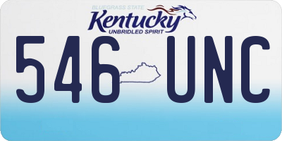 KY license plate 546UNC