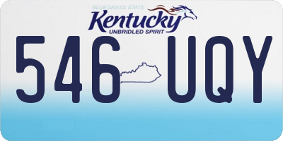 KY license plate 546UQY