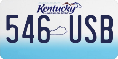 KY license plate 546USB