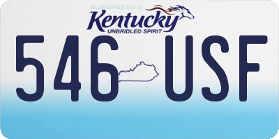 KY license plate 546USF
