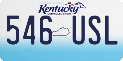 KY license plate 546USL
