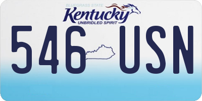 KY license plate 546USN