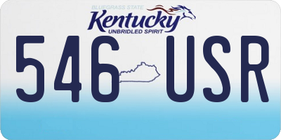 KY license plate 546USR