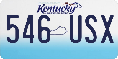 KY license plate 546USX